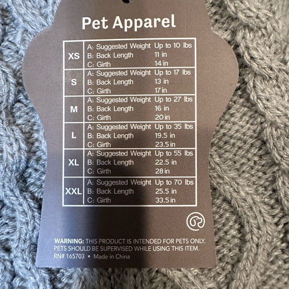 NWT! Dog Pet Winter Warm Sweater Knitwear Outwear Apparel Size M Gray - Picture 10 of 10